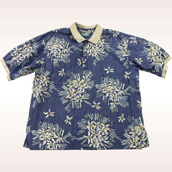 Vintage Reyn Spooner Popover Mens 3XL Hawaiian‎ Floral Reverse Print Aloha USA